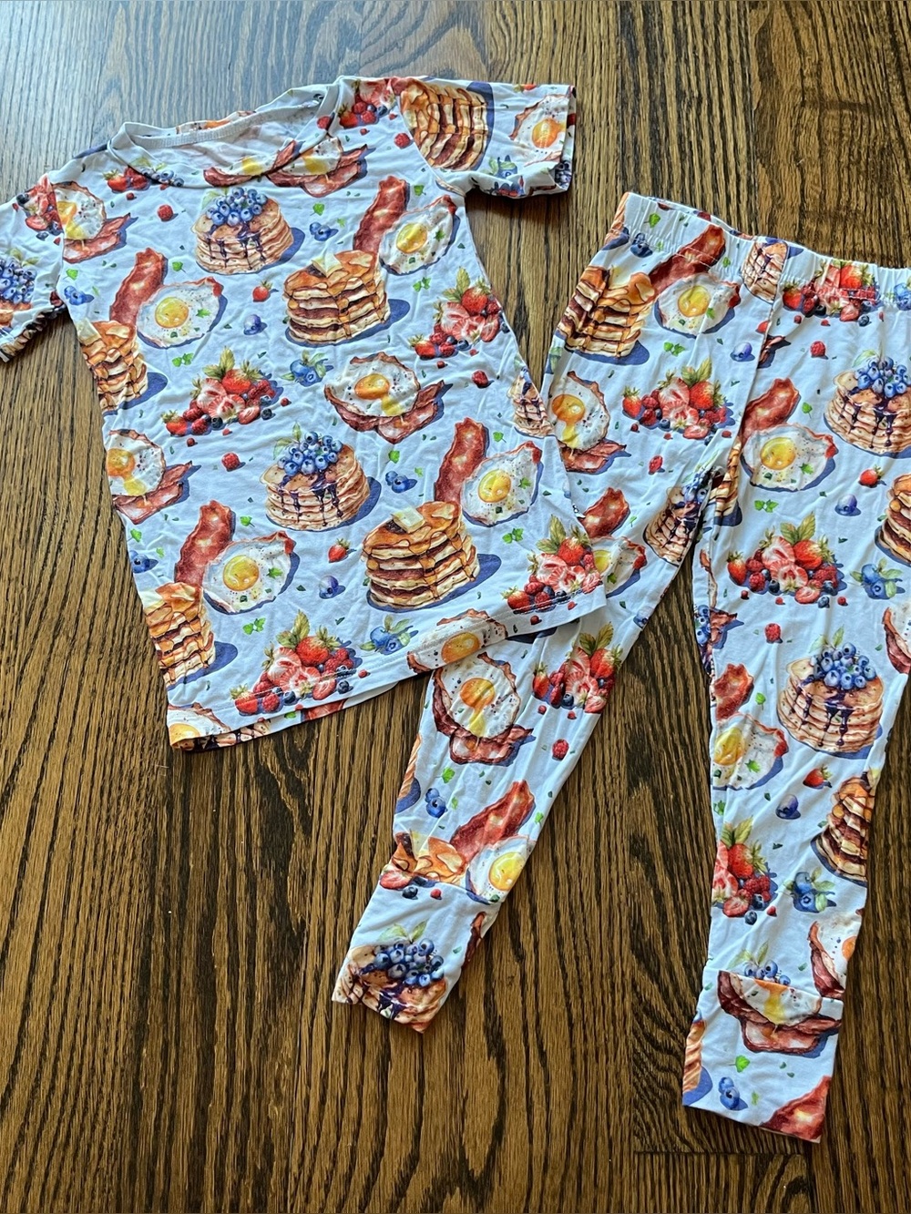 Bums & Roses Breakfast Print Bamboo Pajamas Set (3T)